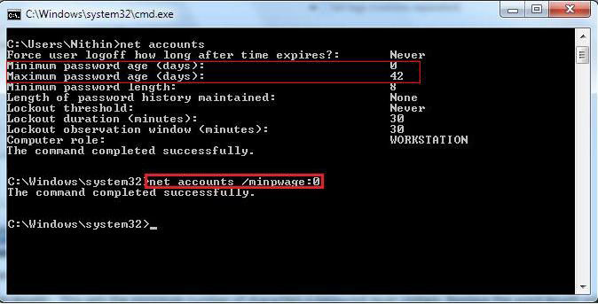 modify maximum password age in windows 8