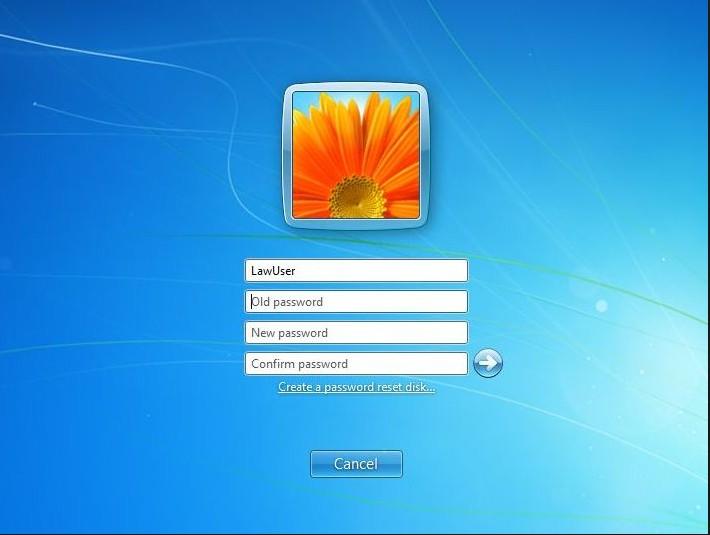 change computer password windows 7
