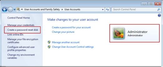 how to create windows 7 password reset disk