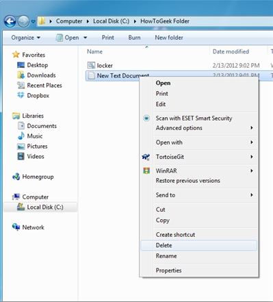 how to set a password on a folder in vista