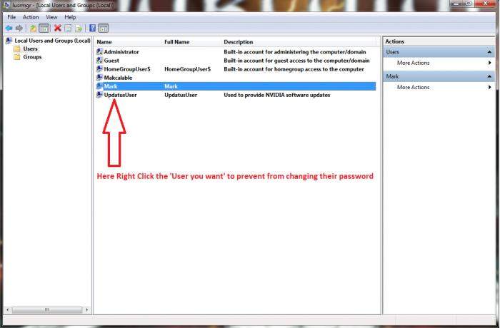 prevent user from changing logon password in windows 7