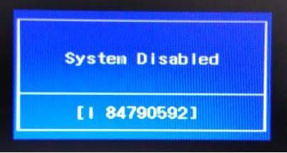 system disabled