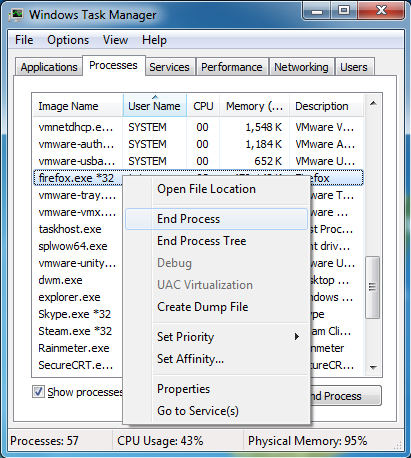 end a process using task manager