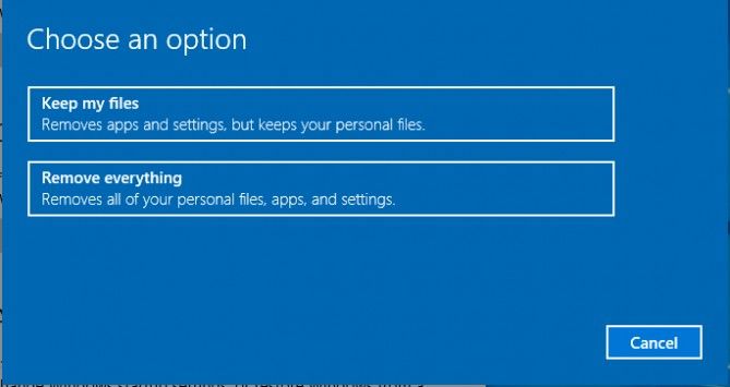 choose an option