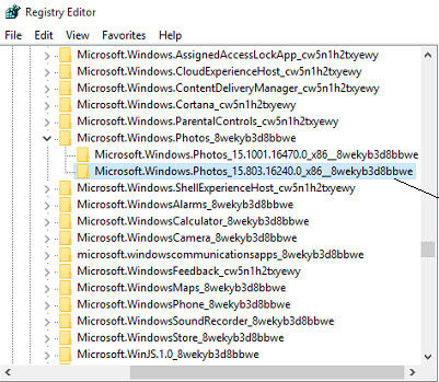 choose registry key