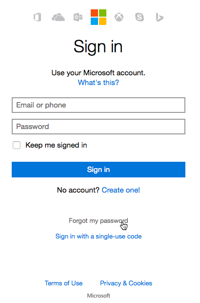 forget my password