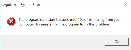 mfc110u.dll file is missing