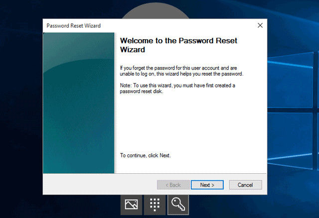 password reset wizard