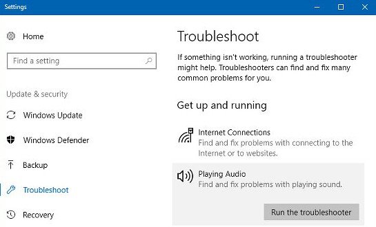 playing audio
