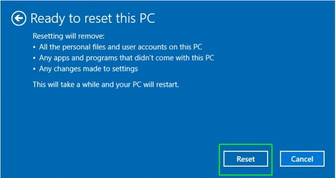 reset your computer