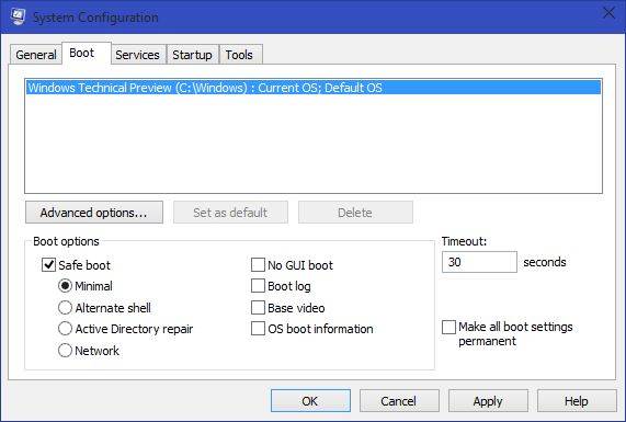 safe boot win 10