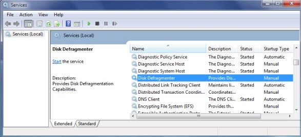 automatic disk defragmenter windows 7