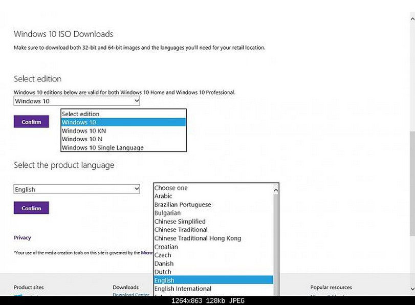 how to download windows 10 iso files