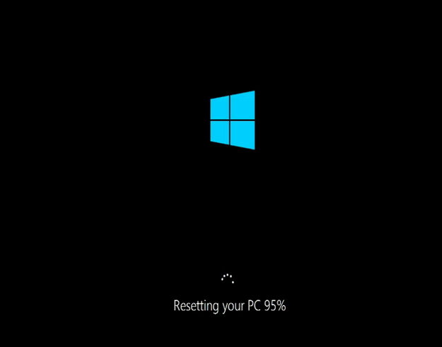 windows 10 is being reset