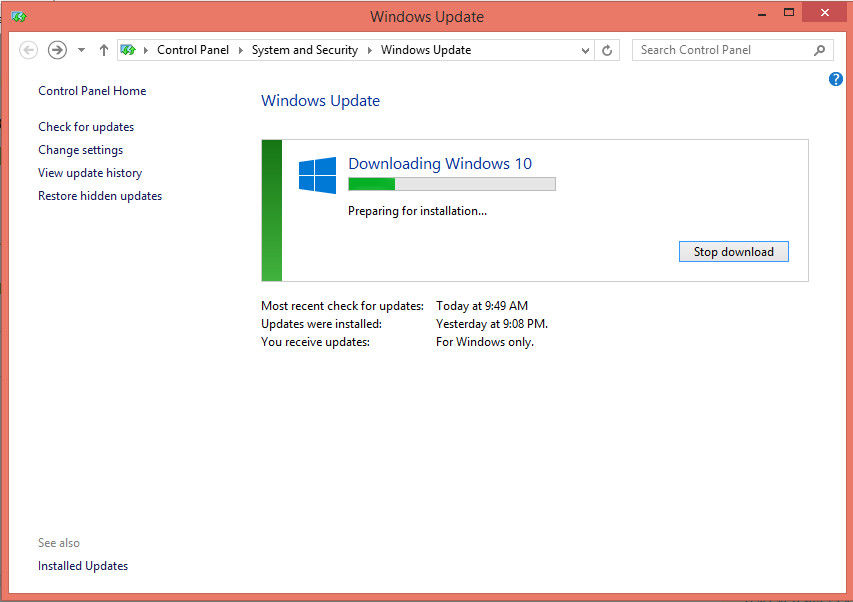 Windows 10 Update stuck on downloading
