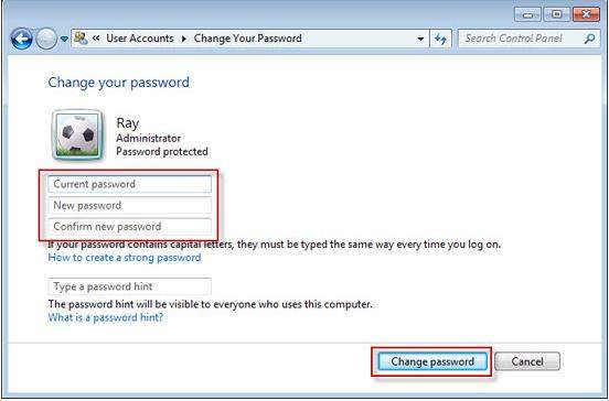 stop standard accounts from changing password