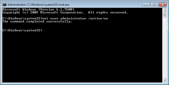 how to enable windows 7 default administrator account