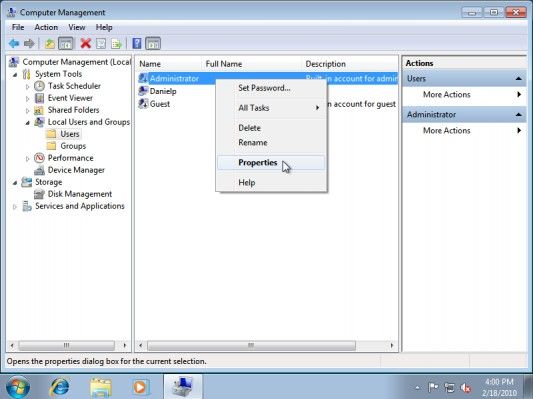 disable built-in administrator account in windows 7