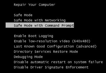 safe mode command prompt