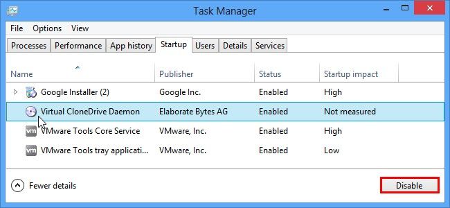disable windows 8 corrupted programs from startup