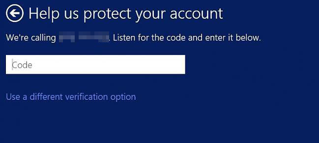 verify your Microsoft account security info in windows 8.1