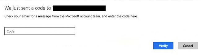 verify your Microsoft account identity in windows 8.1
