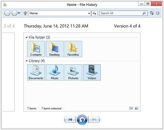 use windows 8 file history to restore files in windows 8