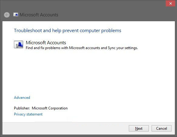 fix microsoft account issues in windows 8