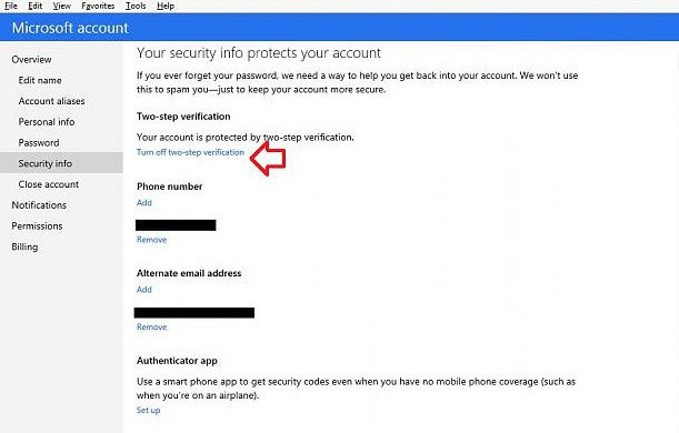 two step verification microsoft not working