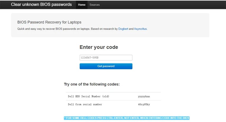 bios passwords