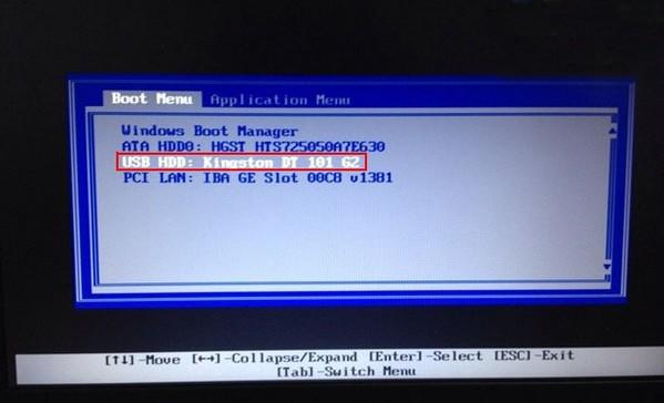 set bios to boot from usb drive
