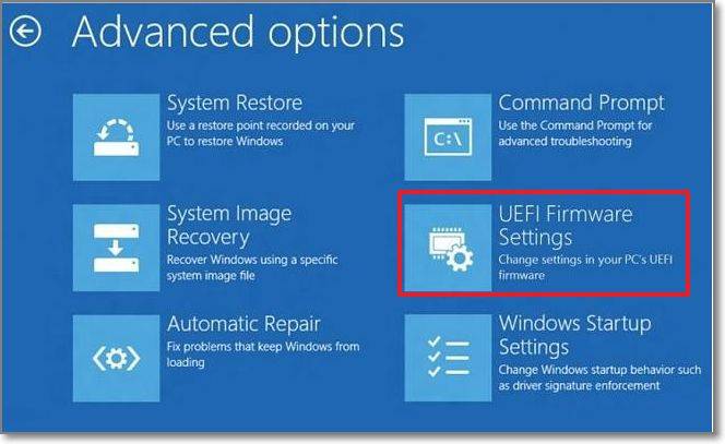 change uefi settings