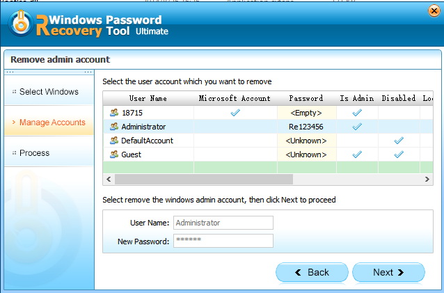 select the microsoft account you want to remove